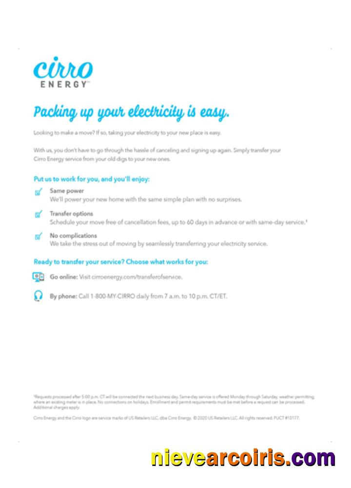 Texas Cirro Energy utility business bill, page 3